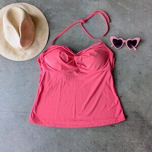 Athleta Pink Hampton Bra Cup Halter Tankini Top size 36 B/C